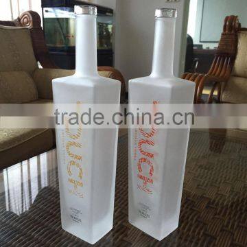 High Quality Logo Decal Frosted Vodka Glass Bottles Wholesale