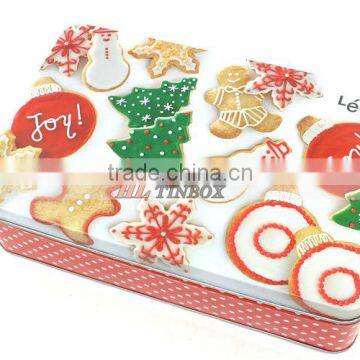 Rectangular Christmas Cookies Gift Tin Can/Tin Box
