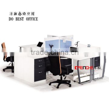 Commercial office furniutre wooden curve office table aluminum partition