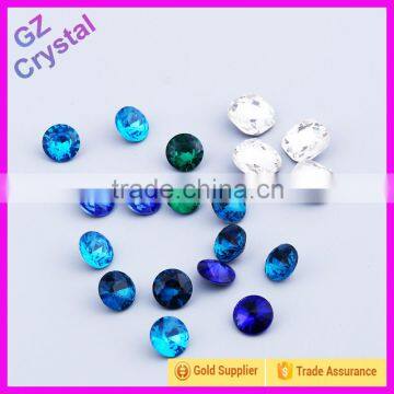 wholesale high quality round shape pointback loose glass beads