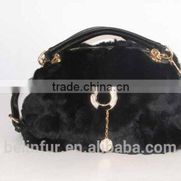 Top fashion bags ladies real sheep fur handbags