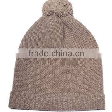 16HLC8002 cashmere beanie with pompom