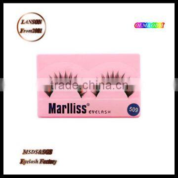 High quality reuse korean strip eyelash/Marlliss 509 diamond silk lashes/false eyelashes for sale