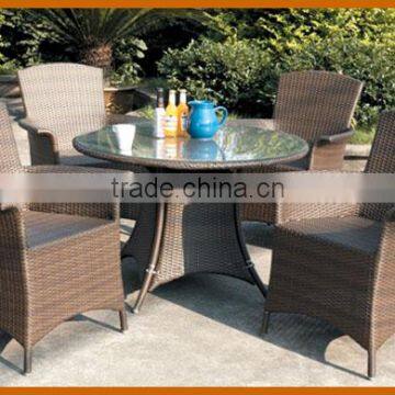 4PCS Dining Chair WIth Round Table Rattan Dining Furniture