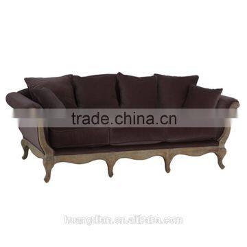 French style modern sofa design velvet fabric solid wood hotel living room sofa