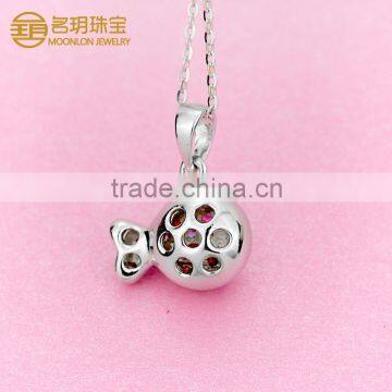 Hot Sale Popular Fish Jewelry With Colorful Gemstones Necklace Pendants photo-3