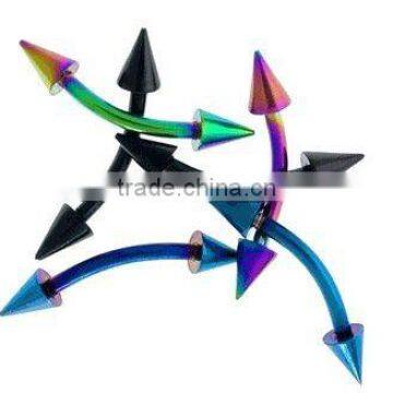 Latest anodized titanium barbell eyebrow rings body piercing jewelry