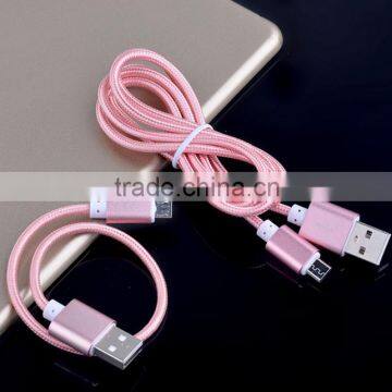 Nylon Woven USB Cable for V8 Usb Cable Pigtail for Samsung Andriod Phone Cable