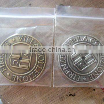 custom antique zinc alloy metal coin token