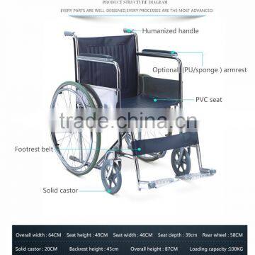 Competitive Price Manual Wheelchair/Silla de Ruedas para Discapacitados