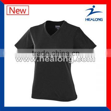 wholesale plain black blank women volleyball shirt