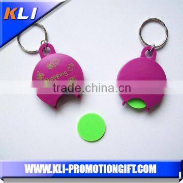 Mini colourful plastic coin holder keychain