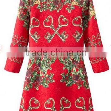 Light Blue Big Lips Print Long Sleeve Silk Dress New Ladies Dress photo-4