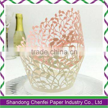 laser cut pearl paper cupcake wrapper