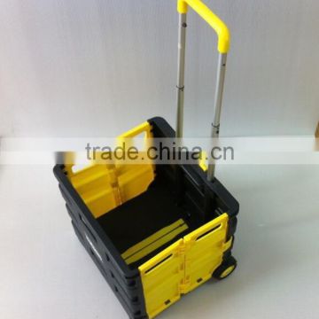 Plastic portable folding boot cart Durable Plastic shopping cart with aluminium telescopic handle