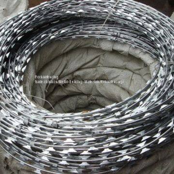 sharp galvanized concertina barbed razor wire coil