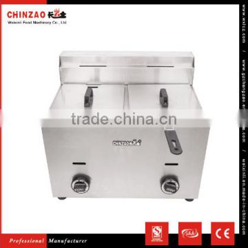 Double Tanks Deep Gas Fat Fryer For Commercial Restaurant