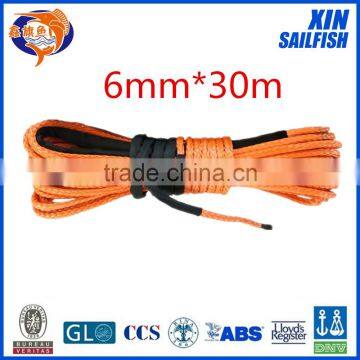 XINSAILFISH 6mm*30m Synthetic High Strength car Towing Rope Winch Line Cable Rope for Auto Car