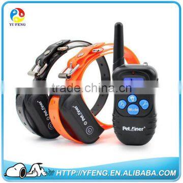 Waterproof Electric Dog Training Collar 300M Range Rechargeable Shock+Vibra+Electric Dog Collar Trainer Blue Backlight Screen