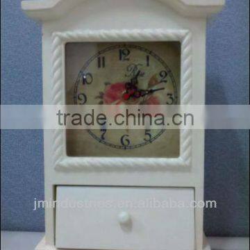 Home Decorative Wooden Table Clock with Drawer