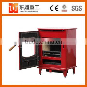 Factory Direct selling cast iron wood burning red enamel fireplace indoor freestanding HF905UAE