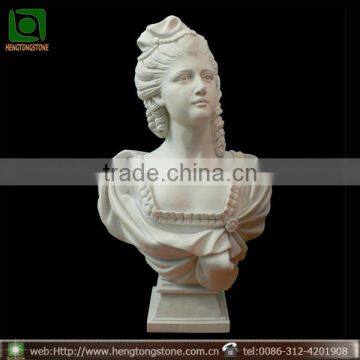 Hand Carved Graceful Female Woman Marble Bust Statue