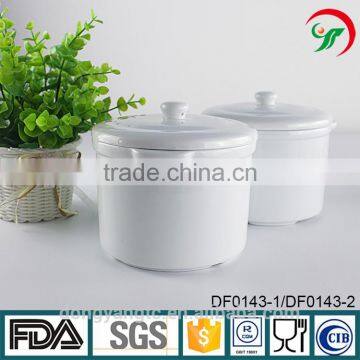 China factory wholesale plain white ceramic porcelain glazed stew pot, soup tureen with lid , serving cooking pot