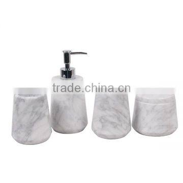 hot sale stone homeeares white carrara bathroom accessories marble bathroom set