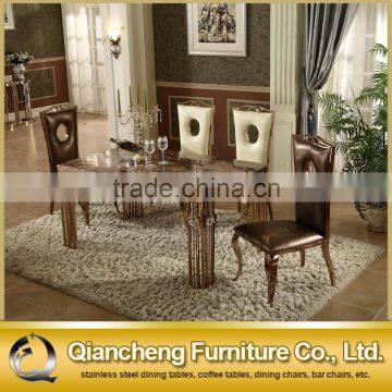 Rose Golden Stainless Steel Dining Table With Crystal Decoration photo-3