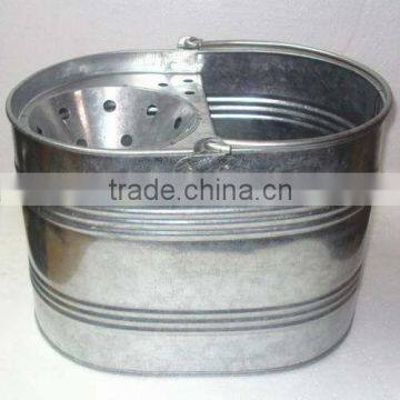 16 L Galvanised House Hold Seamless Mop Bucket With Wringer, Metal Mop Bucket, Galvanized Mop Bucket photo-3