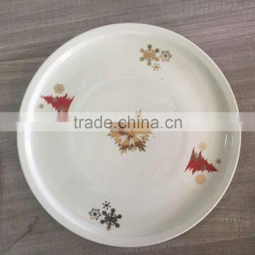12" Popular Porcelain Pizza Plate With Chriatmas Printing