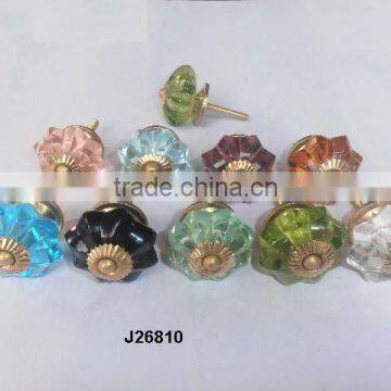 Glass knob with screw and nut available in all colours