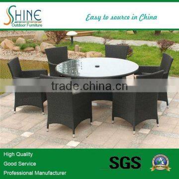 metal furniture aluminum tube rattan furniture dining set with cushion SOF1006