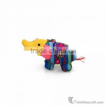 Hand Embroidery Keychains From Sapa Vietnam, Fabric Embroidery Stuffed Live Animals, Mini Stuffed Elephant Souvenir photo-4