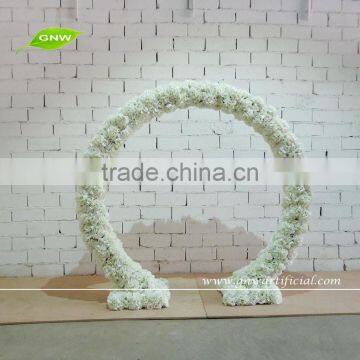 GNW FLW1512001 white wedding arch with artificial rose for backdrop decoration