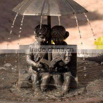 Bronze Boy & Girl Umbrella Fountain II photo-3