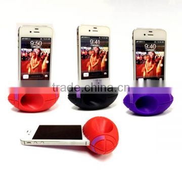 rugby shaped silicone portable phone speaker for mobile phone