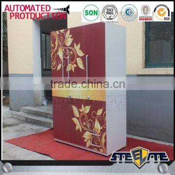 Indian Bedroom Wardrobe Designs 3 Door Steel Wardrobe Cabinet With Lock photo-3