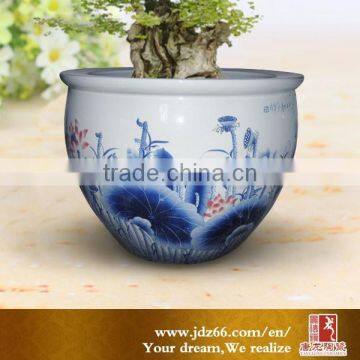 New year excellent quality blue and white handmade ceramic pot for decoration