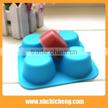 Cute 4 Holes Silicone Cake Moulds 4 Cup Cake Mold photo-2