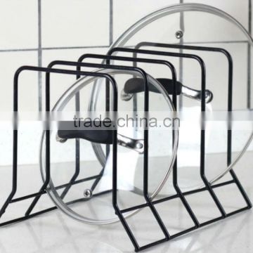 Stainless Steel Metal Kitchen wall mounted hanging pot cover rack