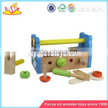 wholesale creative kids wooden tool basket toy intelligence baby wooden tool basket set toy W03D027