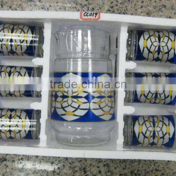 JK004 7pcs Glass Drinking Set With Deco photo-5