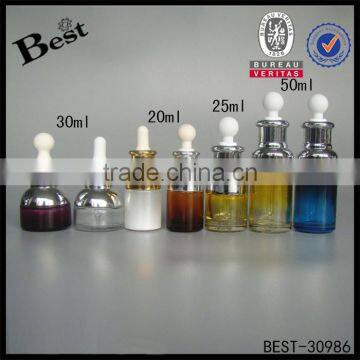 Hot Products Cosmetic Packaging Fancy 30ml Glass Bottle With White Big Dropper Yellow Dropper Bottle With Silver Aluminum Top photo-4