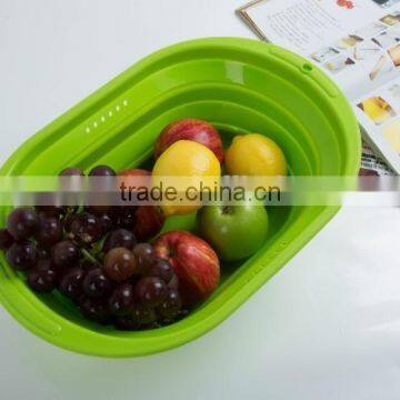 Silicone square shaped folding wash basin,fruit bowl