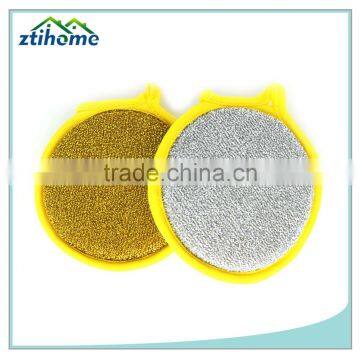 2 Pcs Sponge Metallic Dishcloths Round Scrubber Scouring Pad photo-4