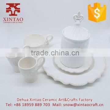 Coffee Ceramic Cup and Saucer,coffee House White Crown Tea Cup Set photo-6