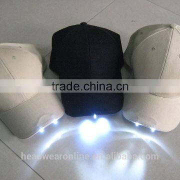 Custom Plain Dyed LED Light Baseball Cap of 100% Cotton China Factory photo-2