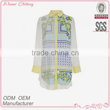 women wonderful digital printed design 100% polyester shirts and blouses