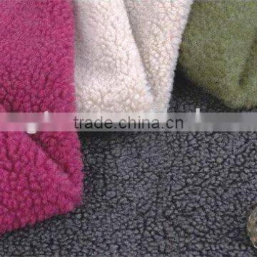 100%polyester sherpa faux fur solid fleece fabric polyester sherpa fabric